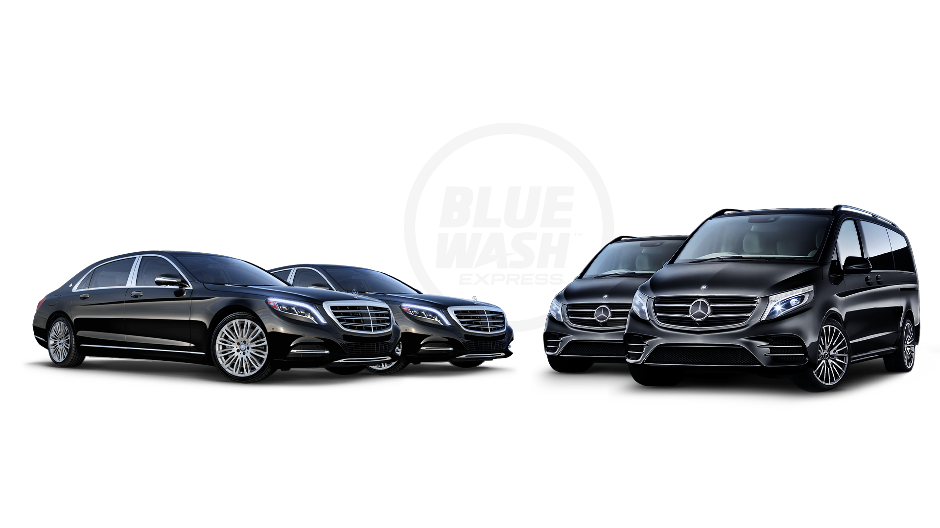 Korporativna flota Maybach limuzina i SUV uz Bluewash usluge za održavanje voznog parka i brend vizuel